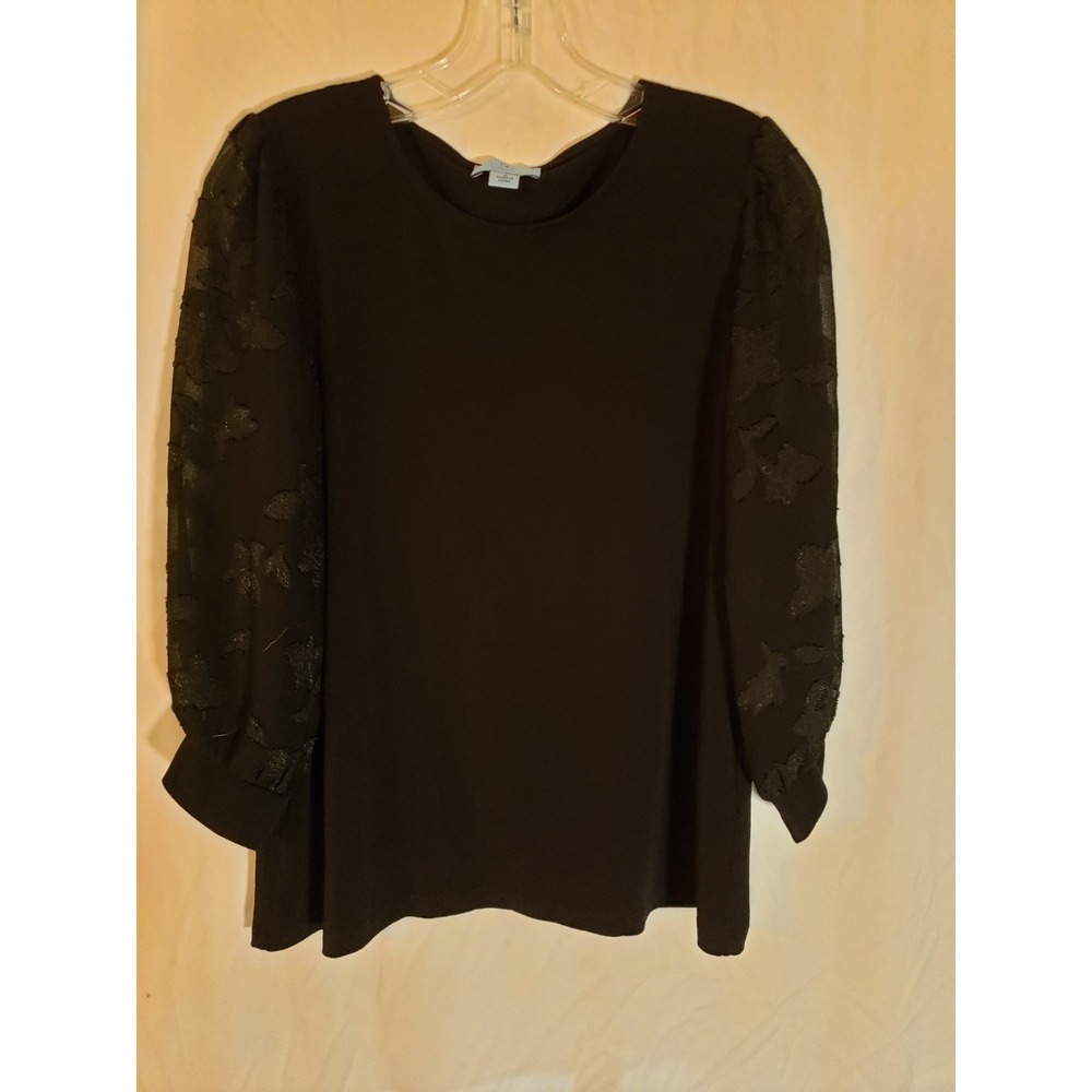 Women's Cece Black Lace Sleeve Blouse Size M